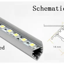 50 м/лот 72 светодиодный s/M SMD5050 светодиодный свет бар 12 V Алюминий Светодиодные ленты света с v-образными Алюминий канал