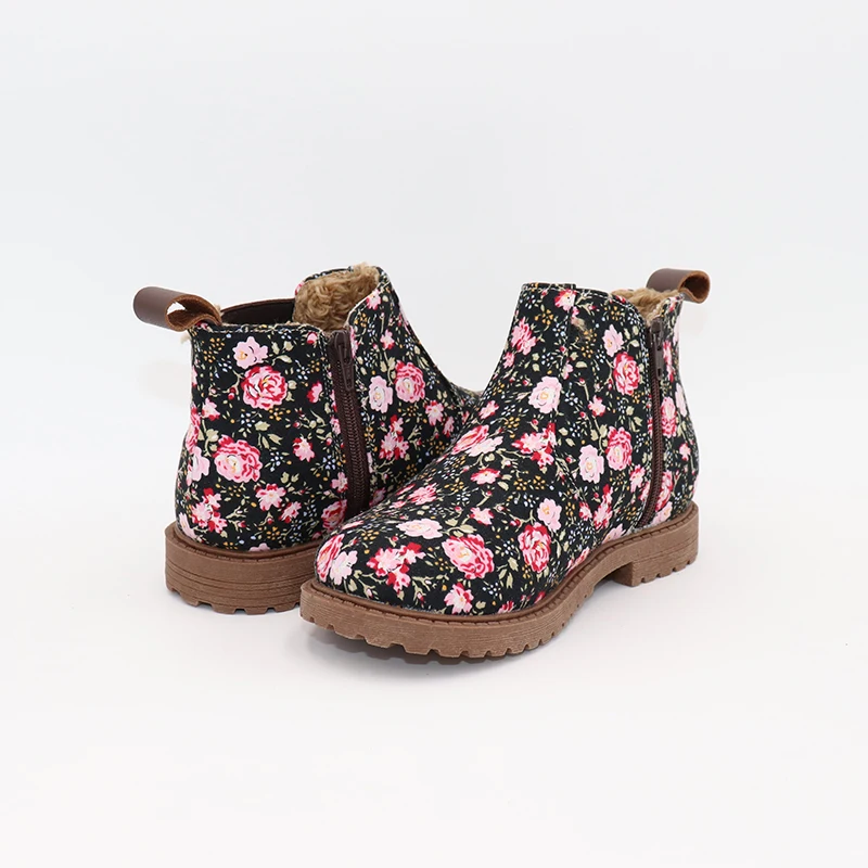 Sapatos de Inverno Tipsietoes Crianças Tornozelo Meninas Meninos Floral Flor Impressão Chelsea Outono Martin Criança Botas Tamanho 11 High Quality Mamãe e Bebê