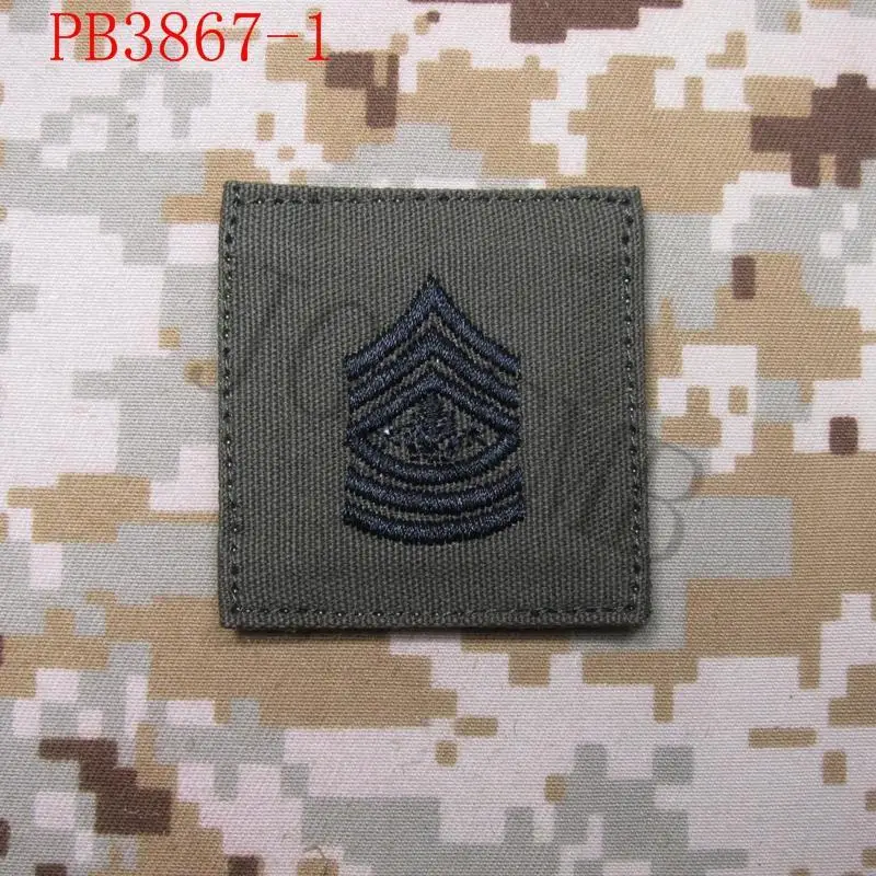 OD зеленый фон черный дизайн армии США ранг Военная Вышивка патч знаки отличия