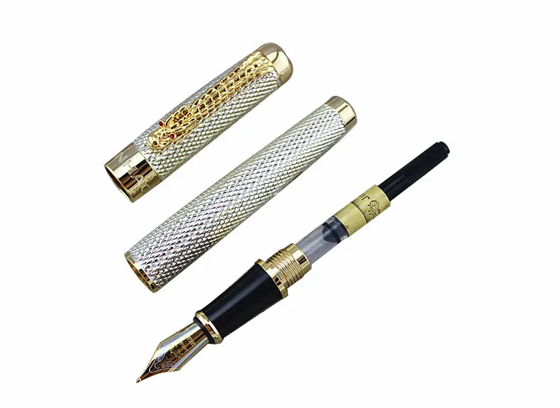 Авторучка 18KGP 0 7 мм перо с широким основанием НОВЫЙ JINHAO 1200 серебряный дракон