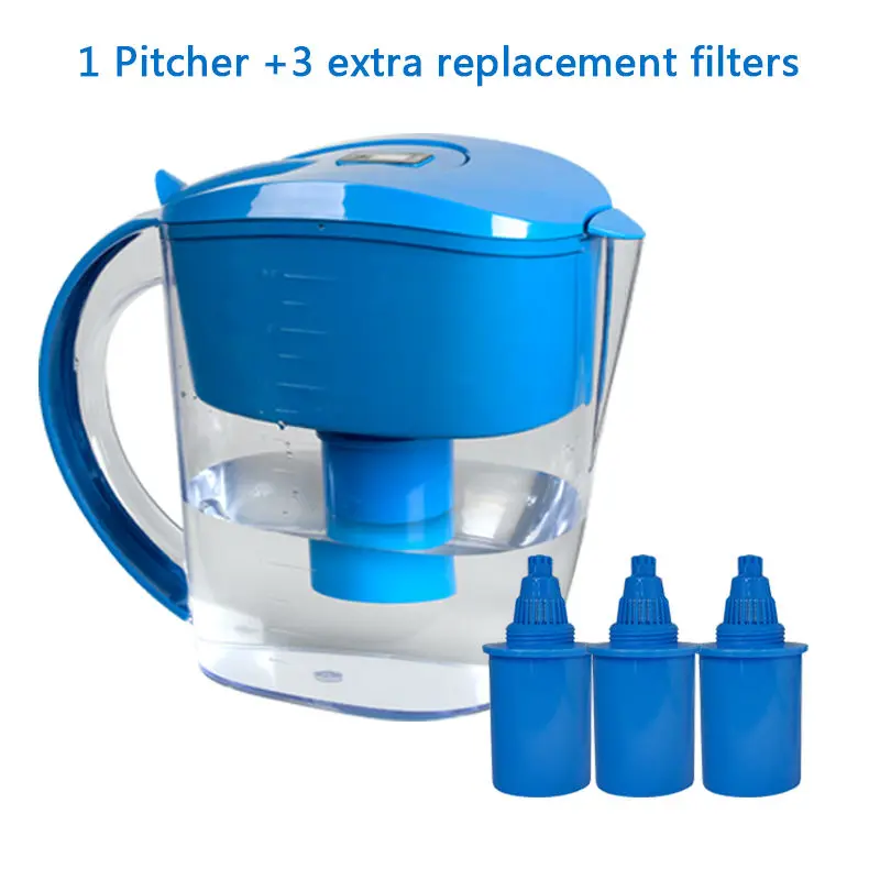 3.5L Alkaline Water Ionizer Filtration Pitcher Plus 3 Extra Replacement