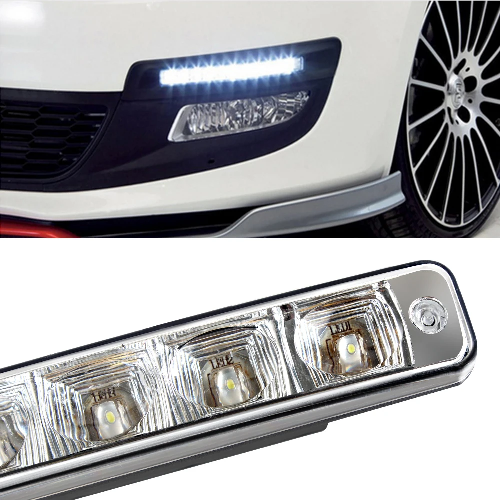 

LEEPEE A Pair 5 LEDs DRL Waterproof Daytime Running Light Car Styling Universal Car Lights