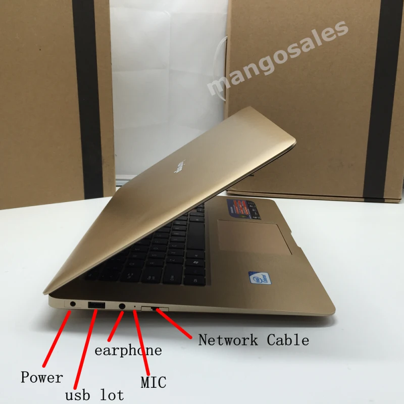 2016 New 14 inch win7/win8.1 Laptop computer PC In-tel Celeron JI9002.0GHZ Quad Core 4GB RAM 750GB HDD Slim Ultrabook