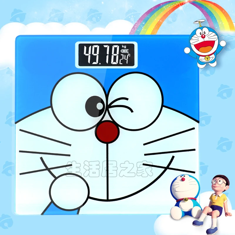

180kg/50g Cartoon Doraemon LCD Display Bathroom Scale Square Electronic Digital Weighing Scale Personal Body Weight Floor Scale