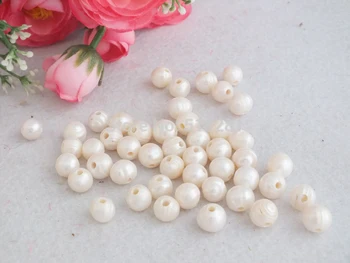 

LK-1233 Freshwater Pearl, 9-10mm White Potato Pearl With 2.5mm Hole