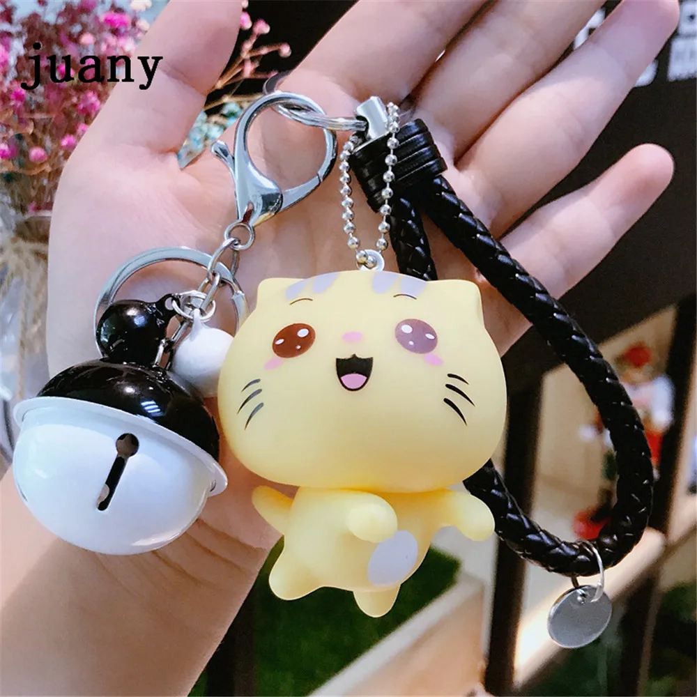 

key chain leather rope key chain women cut lovely keychain bells colorful key chains juany