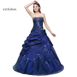 Ruthshen Vestidos De 15 Anos без бретелек Фиолетовый Вышивка плиссированные недорогие подростковые платья сладкий 16 дебютантка платья для женщин