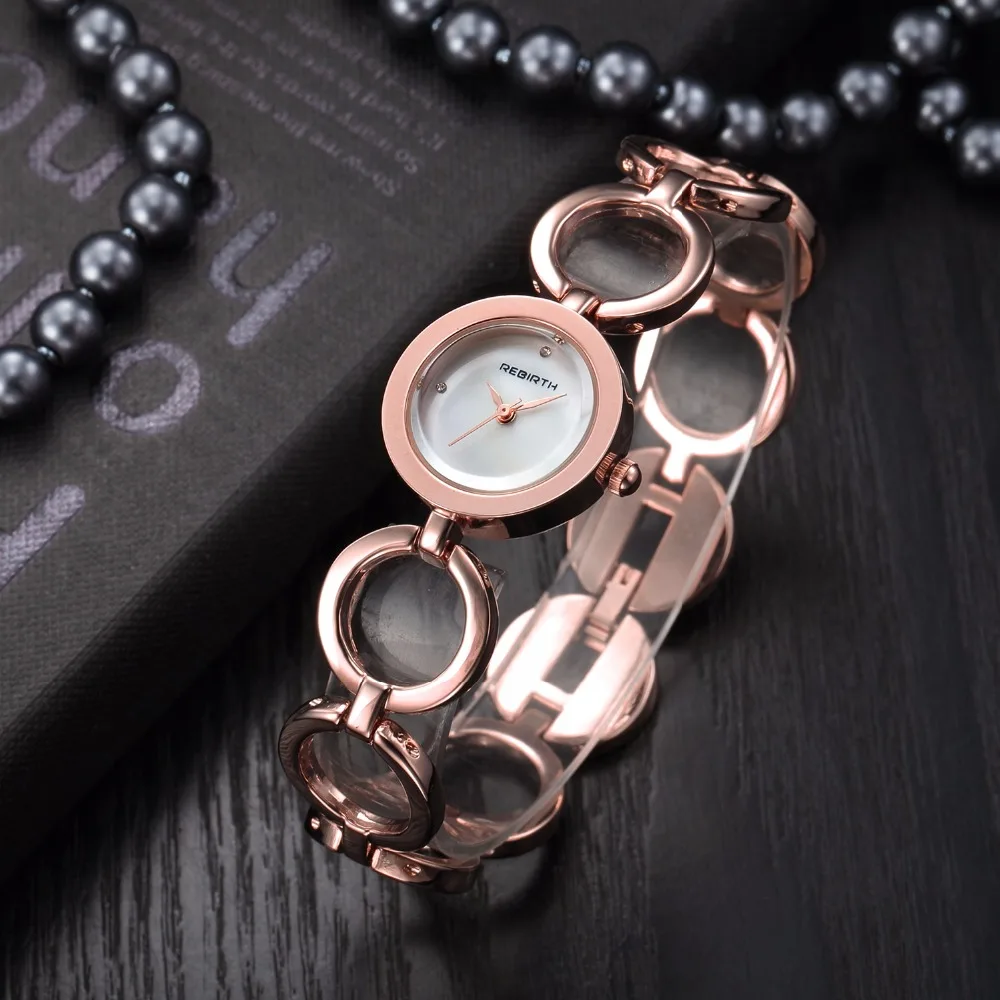 

REBIRTH Lamborgh 045 Fashion High Quality Waterproof Steel Band Quartz Movement Student Ladies Watch One Generation
