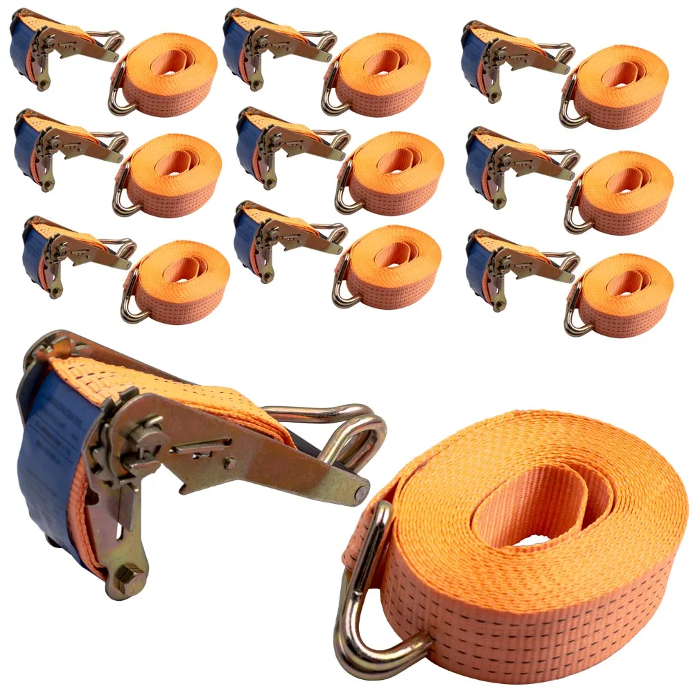 

Heavy Duty Ratchet Strap Tie Down Trailer Either End 5000kg 8 meter 50mm General Load Securing TieDown 8m/26.25ft