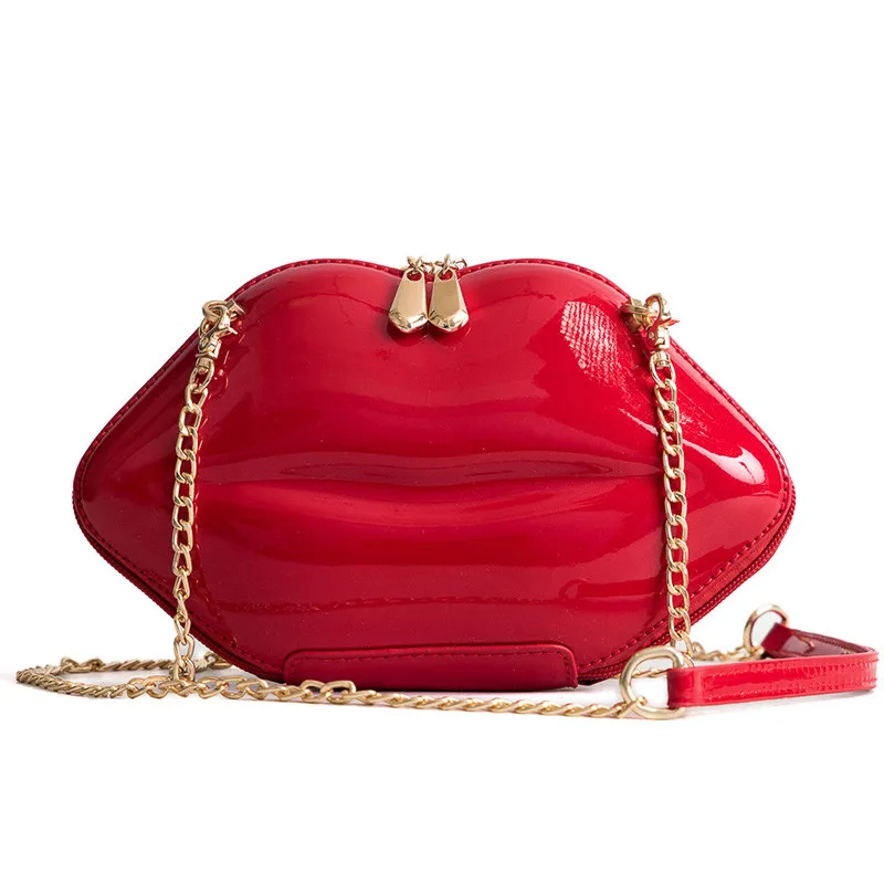 

New girl small bag personality lips bag wild Messenger shoulder chain bag