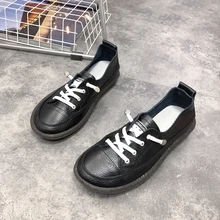 Весенние Простые и удобные легкие кожаные женские туфли на плоской подошве с мягкой подошвой, женские тонкие туфли с перекрестной шнуровкой