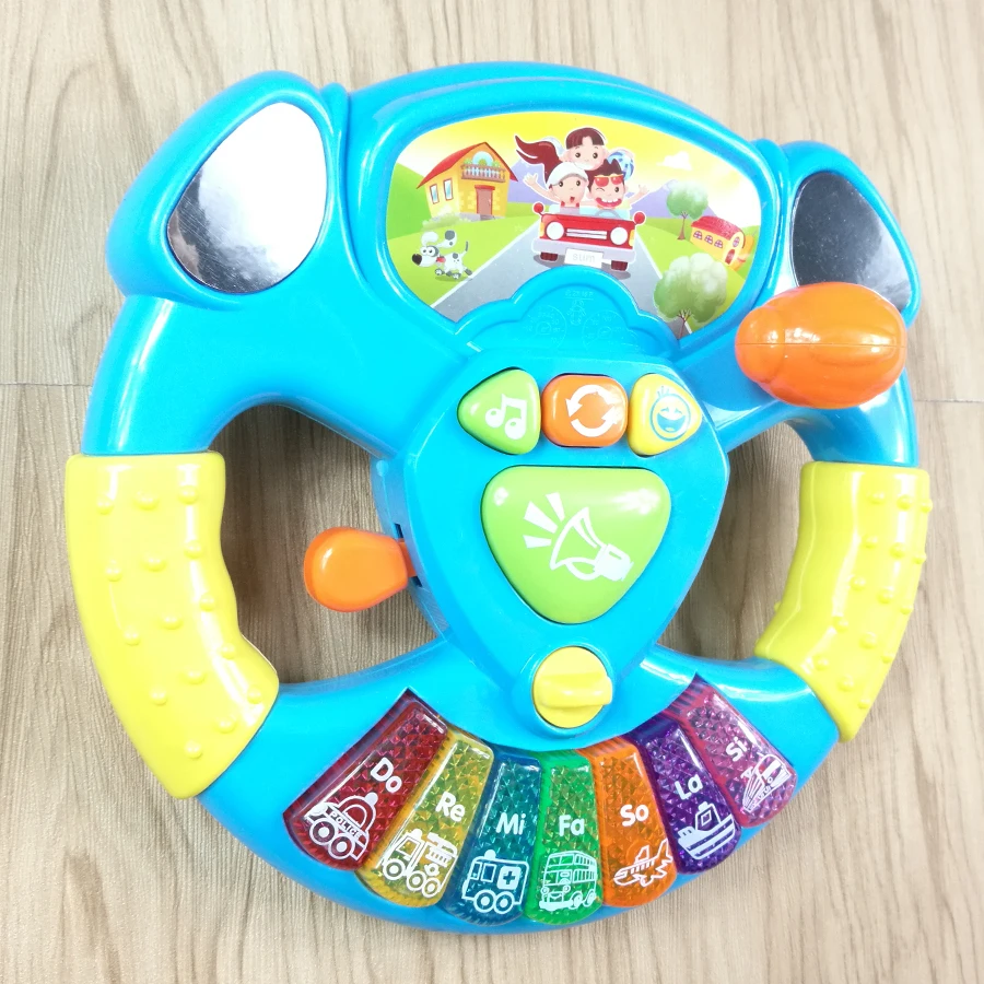 Simulated Driving Toy Instruments For Kids Baby Steering Wheel Musical Handbell Developing Educational Toys Children Gift DS19