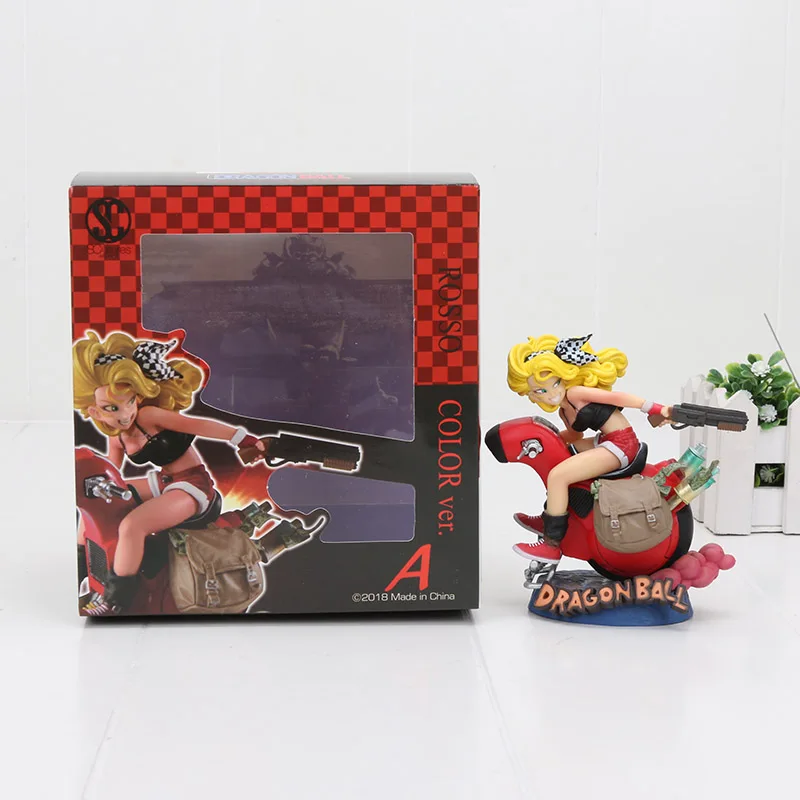 Dragon Ball Z launch Lunch Scultures Rosso цвет Фигурка Игрушка Кукла Brinquedos figuerals модель DBZ подарок 11 см - Цвет: red bike with box