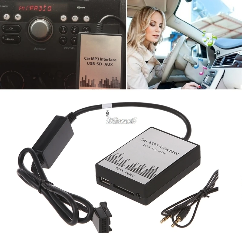 USB SD AUX Автомобильный MP3 музыкальный CD Changer аудио адаптер для peugeot 307 407 Citroen C4 C5 RD4 12PIN интерфейс качество CD Прямая поставка