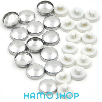 

Aluminum Round Fabric Covered Cloth Button Plastic Back Cover Metal Jewelry Accessories for Handmade DIY Garment 100Sets/Lot #16