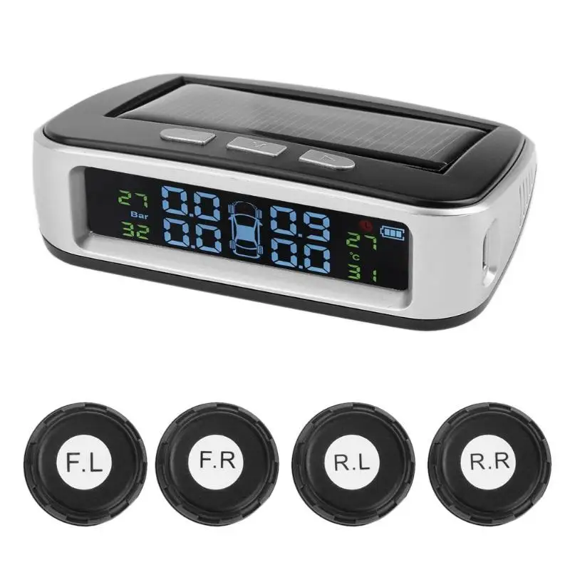 

Solar Car Auto TPMS Tire Pressure Monitor System with 4 External Sensors