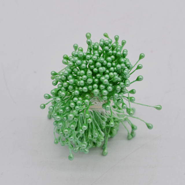 Bundle= (500PCS )Artificial Flower Double Heads Stamen Pearlized Craft Cards Cakes Decor Floral for home wedding party decor
