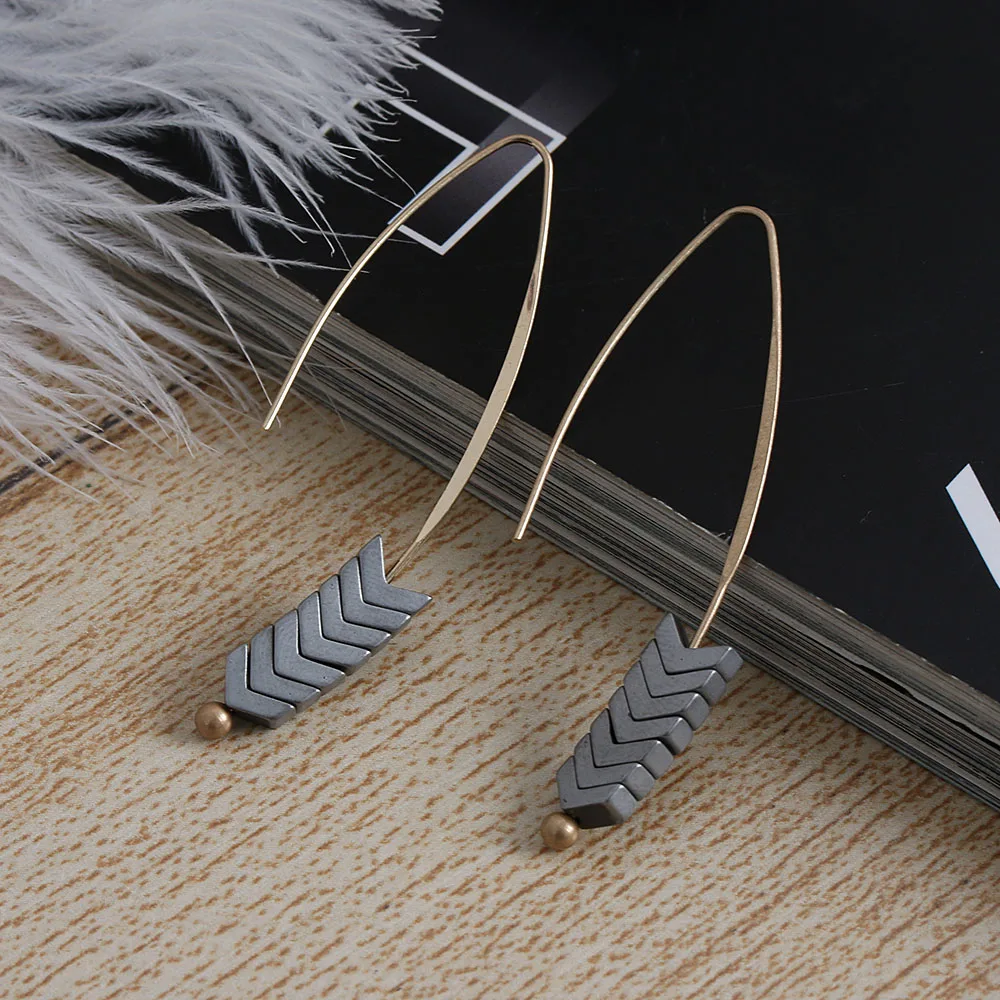 

1 Pair Letter V Geometry Hook Dangle Earrings For Women Bohemia Hoop Style Earring Jewelry