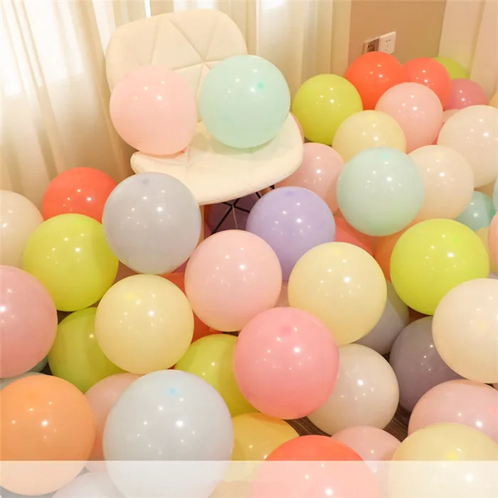 10 шт 12 дюймов шар цвета розового золота Baby Shower декоративные шары для дня рождения свадьбы воздушный шар из фольги Воздушные шары Белые латексные шары - Цвет: Macaron D16 MixColor