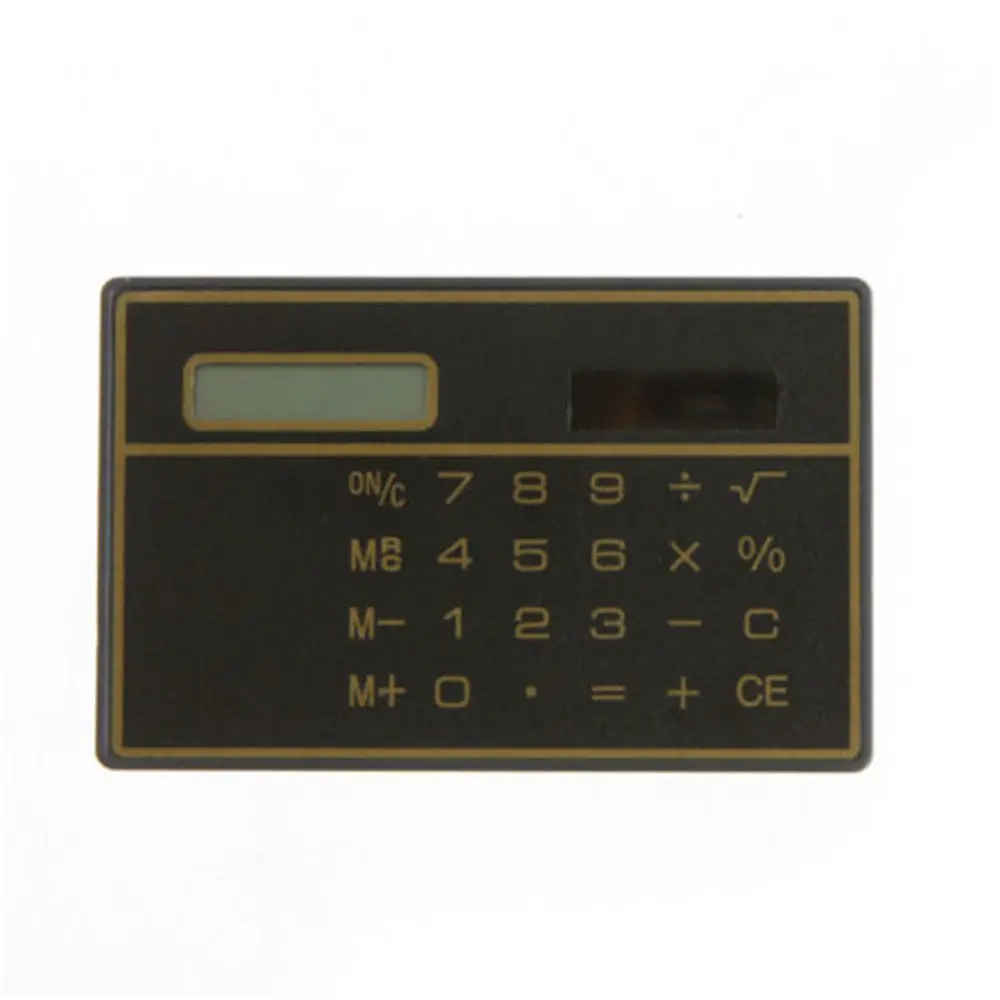 1 шт Мини Тонкий Кредитная карта солнечные Мощность карман Базовая 8-разрядный калькулятор устройства обучение математике студенческие канцелярские принадлежности