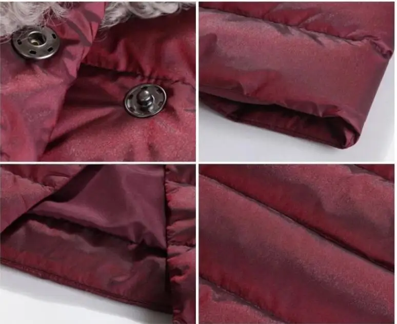 New Women Winter Down Jacket Female Warm Clothes Wool collar High Quality 90% duck down women Red coat parkas