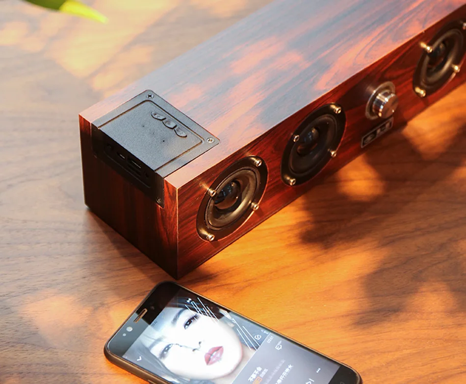 Мини Деревянный беспроводной Bluetooth динамик портативный сабвуфер Handfree звуковая панель для iPhone/Android/с голосовой подсказкой поддержка TFcard