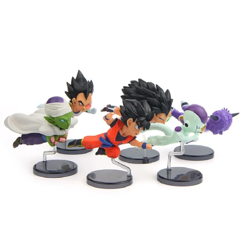 6pcs/lot Son Goku 7.1-7.3cm Figurine Dragon Ball Flight PVC Action Figures Toys Anime Dragon Ball Figure Collectible Model Toys