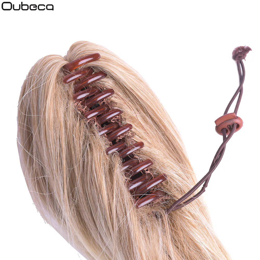 Oubeca Synthetic Claw Straight Ponytail Hairpiece Short Cute Drawstring Pony Tail Hair Piece Clip In Hair Extensions For Women