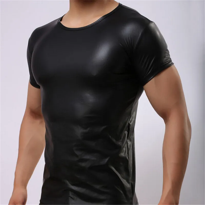 Popular Mens Faux Leather T Shirt Buy Cheap Mens Faux Leather T Shirt