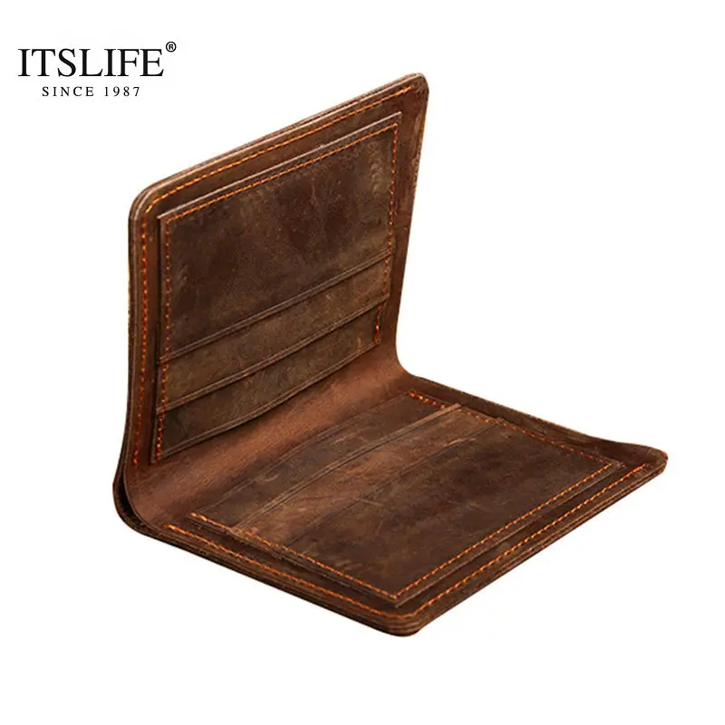 

Crazy horse leather men wallets vertical and cross styles genuine leather wallet for men cowboy top leather Vintage purse card