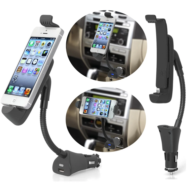 Black Car Phone Charger Holder High quality PC+ABS material In Car