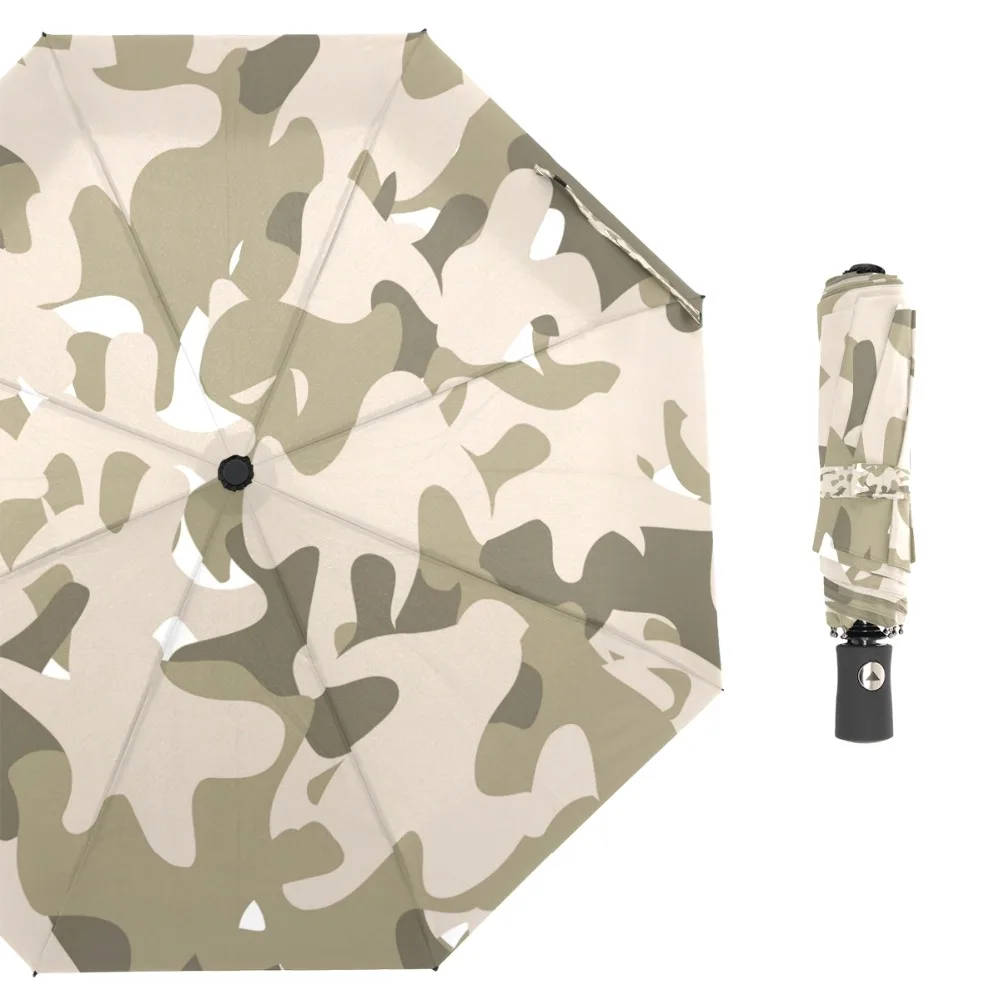 

Susino Army War Umbrella 8 Ribs Auto Open Manual Close Metal Pongee Three-folding Rain Umbrella GS0911 Yellow