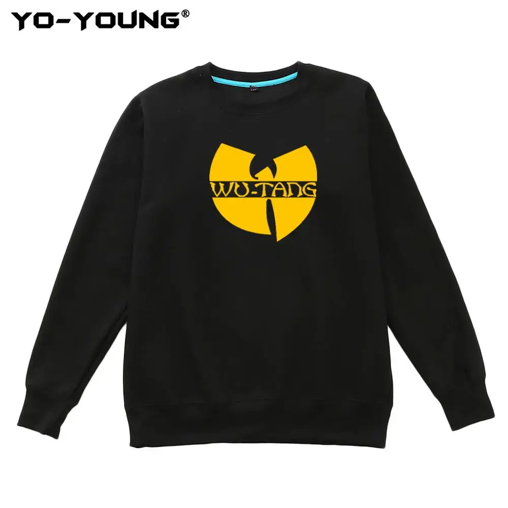 Yo-Young Steetwear Толстовка флисовый свитшот с логотипом Wutang Clan, повседневные уличные толстовки унисекс - Цвет: Black Sweatshirt