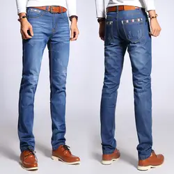 2018 джинсы homme Регулярные мужские узкие джинсы мужские модные деловые повседневные Прямые Большие размеры джинсы