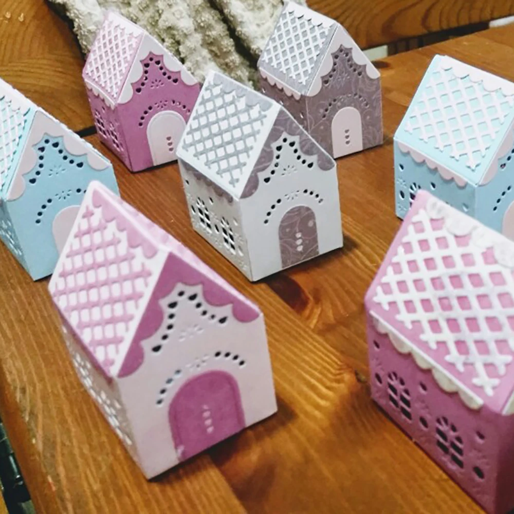 

17.6x14.5cm House Gift Box Matel Cut dies For DIY Scrapbooking Photo Album Paper Card Decorative Craft Embossing Folder Stencil