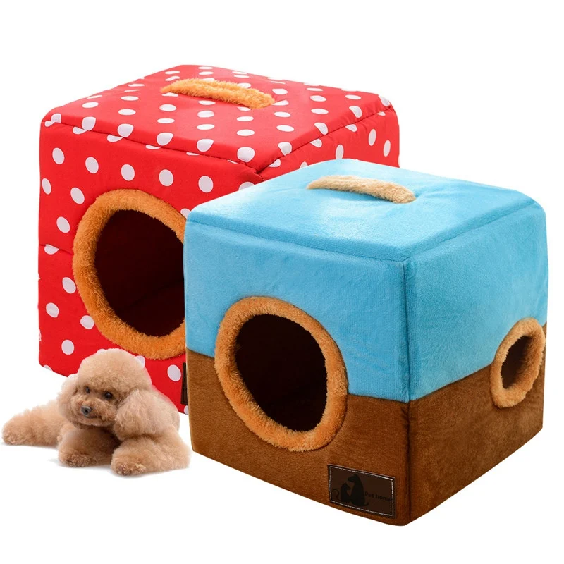 

Hot Dog House Kennel Nest Foldable Pet Dog Bed Cat Bed House for Small Medium Dogs Winter Warm Nest Puppy Cat Kennel Bed Sofa