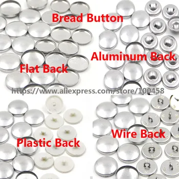

20L 11.5mm Fabric Self Covered Button Component Bread Top Flat Plastic Ring/Aluminum Back DIY Handmade Jewelry Accessories