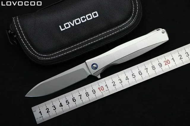 

LOVOCOO P60 Tactics flipper folding knives S35VN blade titanium handle outdoor hunting camping survival knife pocket EDC tools