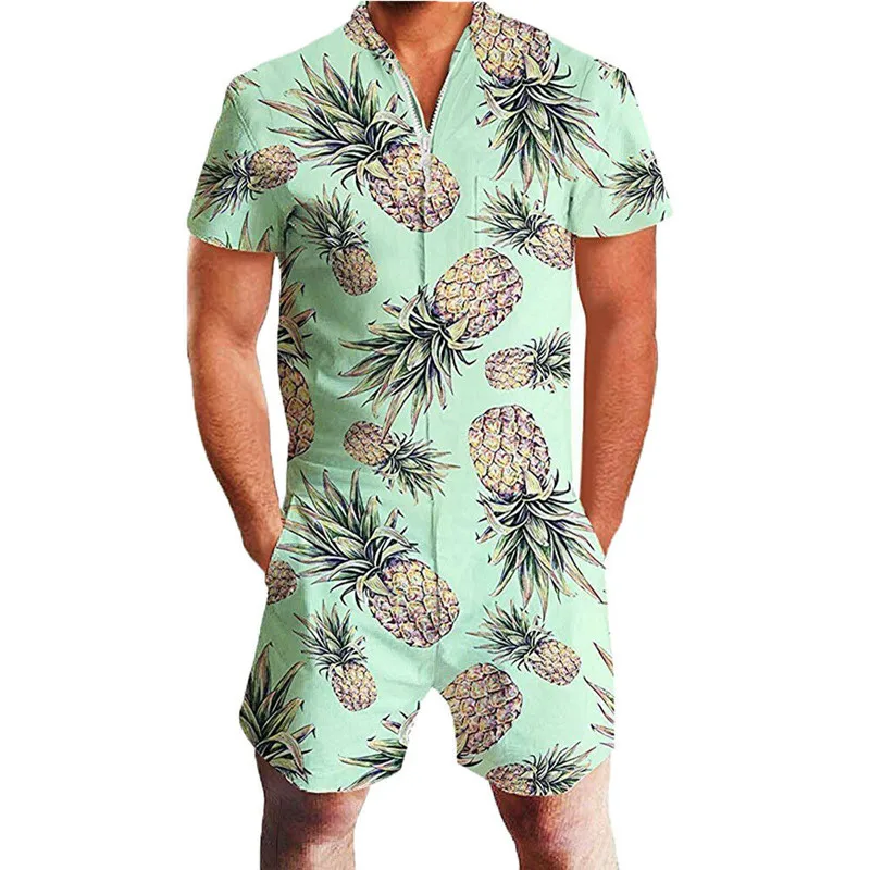2019 Hawaiian Tiger & Flamingo Print 3D Rompers Men Jumpsuit Playsuit Harem Cargo Overalls Summer Casual Zipper Beach Men's Sets 2019 Hawaiian Tiger & Flamingo Print 3D Rompers Men Jumpsuit Playsuit Harem Cargo Overalls Summer Casual Zipper Beach Men's Sets
