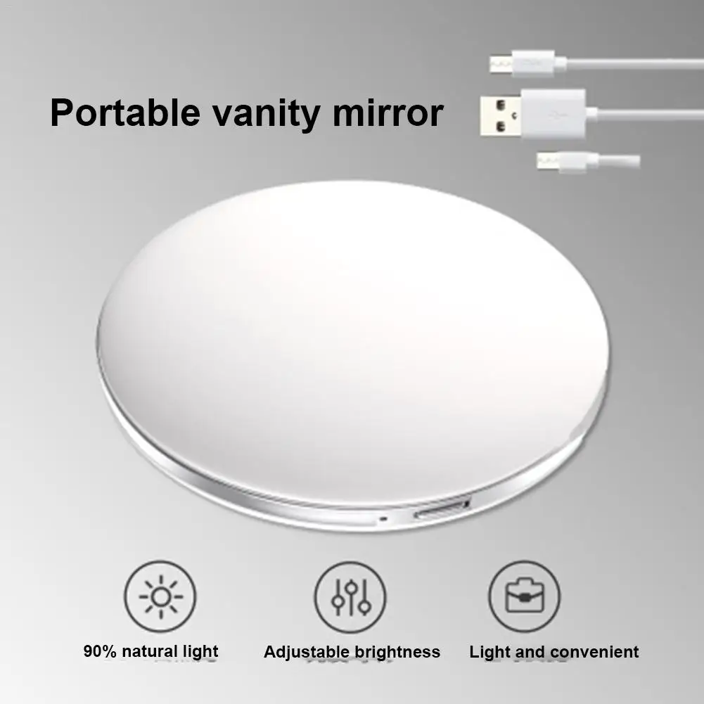 Светодиодный светильник мини компактное зеркальце для макияжа карманное косметическое зеркало для лица и губ портативный светильник ing Mirror 1X/5X Увеличительное складное