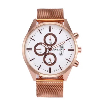 

GENILA Luxury Fashion Casual Brand Business Simple Men's Watch Stainless Steel Mesh Belt Mens Clock Quartz Wrist Watches reloj