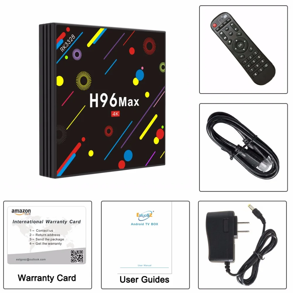 H96 Max H2 EstgoSZ Smart TV Box 4 Гб ОЗУ 32 ПЗУ Android 7 1 медиаплеер h96pro телеприставка RK3328 включает