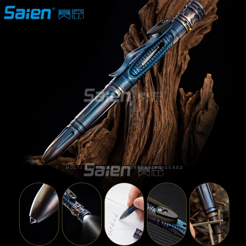

Tactical Pen 9 in 1 - Black Ball Point, Emergency Glass Breaker, Personal Defence Device Multifunctional Survial Tool