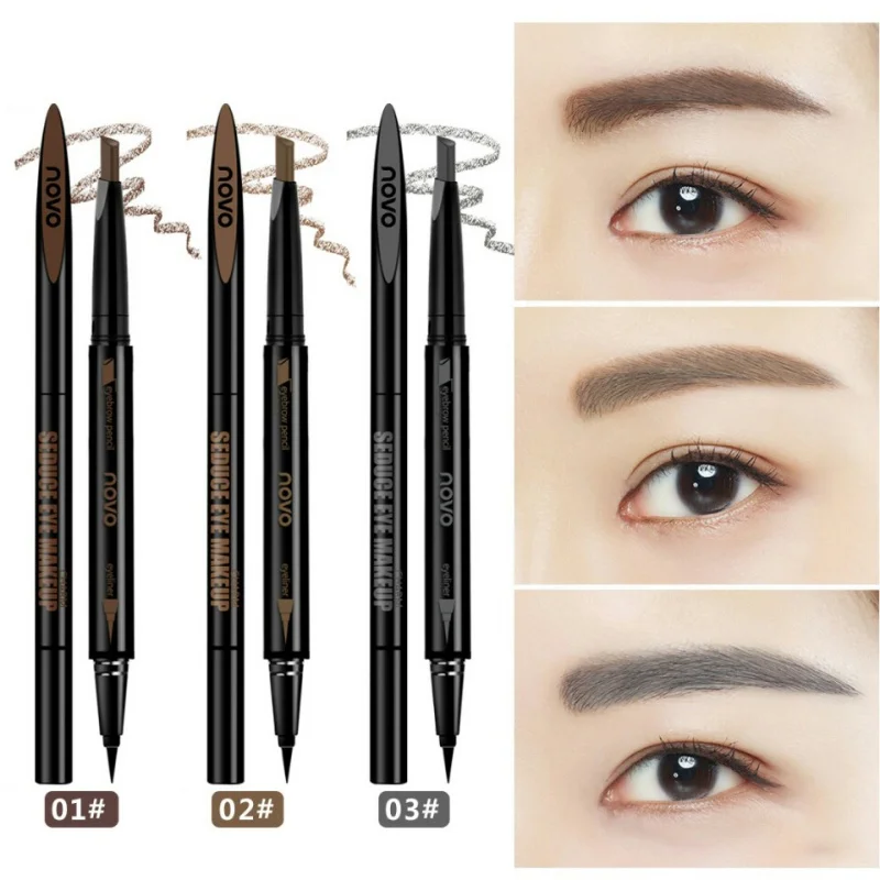 Waterproof Black Double ended Makeup Stamps Eyeliner Pencil Eyes Liner