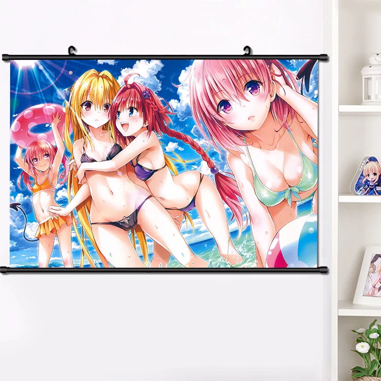 

Anime To LOVE Eve Yuuki Mikan Darkness Kotegawa Yui Momo Lovely Wall Scroll Mural Poster Wall Hanging Poster Home Decor 40×60cm