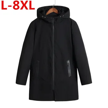 

plus size 8XL 7XL 6XL 5XL Winter Keep Warm Coat Casual Men's Jacket Men's brand Long section Jacket Coat Cotton-padded clothes