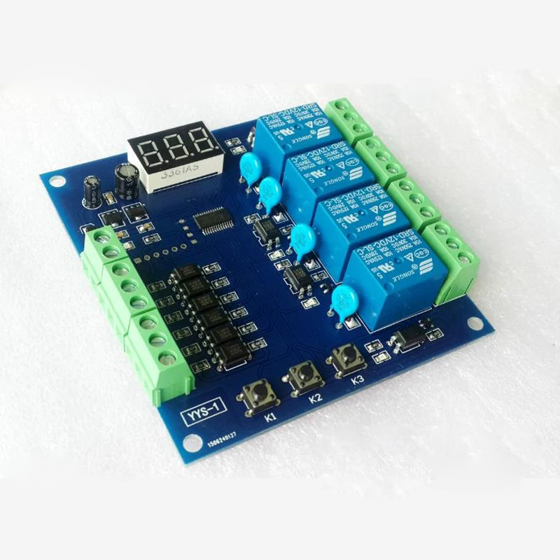 Multi channel programmable signal trigger delay relay module four way