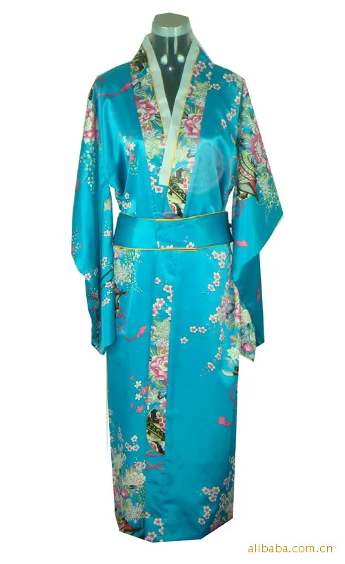 Chinese Traditonal Costume Gown Women's Silk Satin Kimono Robe Regular
