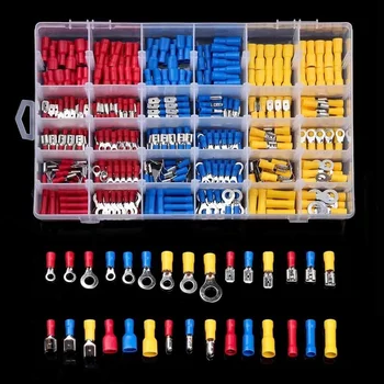 

480Pcs Mixed Insulated Electrical Wire Connectors Crimp Terminals Spade/Ring/Bullet/Piggy Back Crimping Terminal Assorted Kits