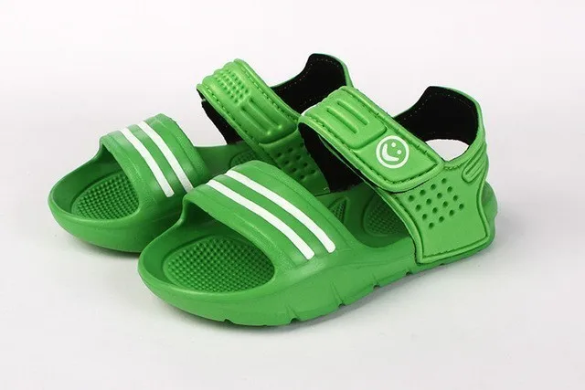 Новинка г.; летняя новая Нескользящая пляжная обувь; универсальная разноцветная обувь с пряжкой и ремешком для мальчиков; детская обувь для студентов - Color: H32- green